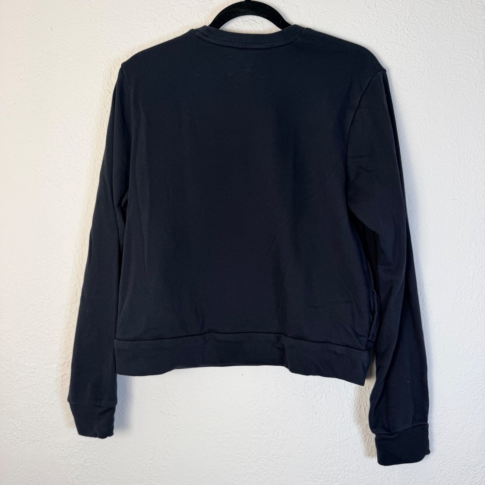 Under Armour Womens M Black Rival Terry Crewneck Sweatshirt Side Pockets - Picture 3 of 6